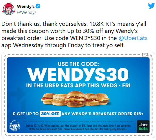 Wendy's Tweet